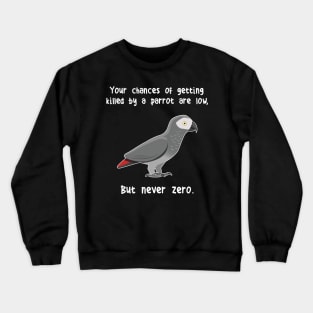 African Grey Parrot Never Zero Crewneck Sweatshirt